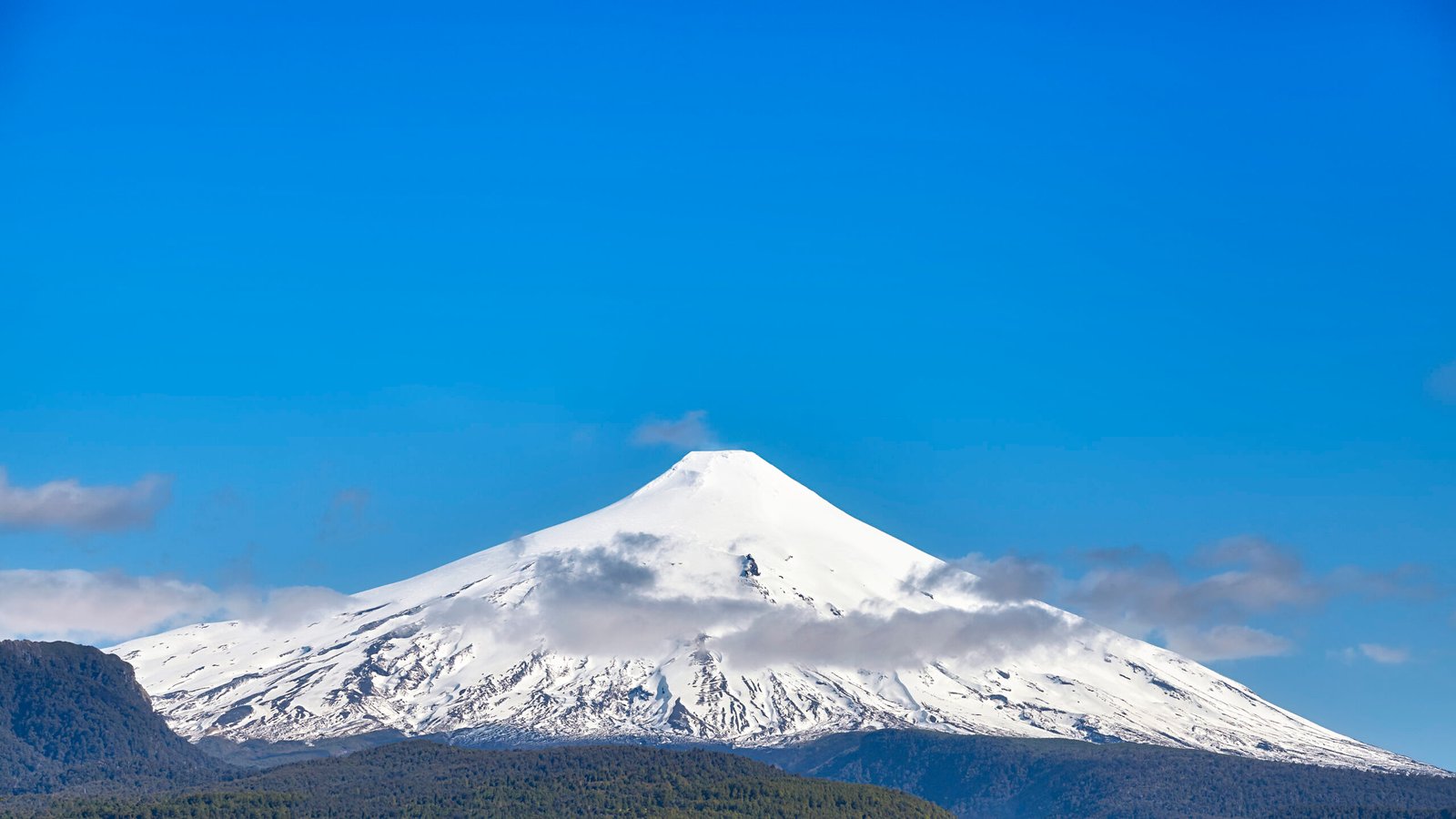 Panoramic view of the Villarrica volcano, Chile